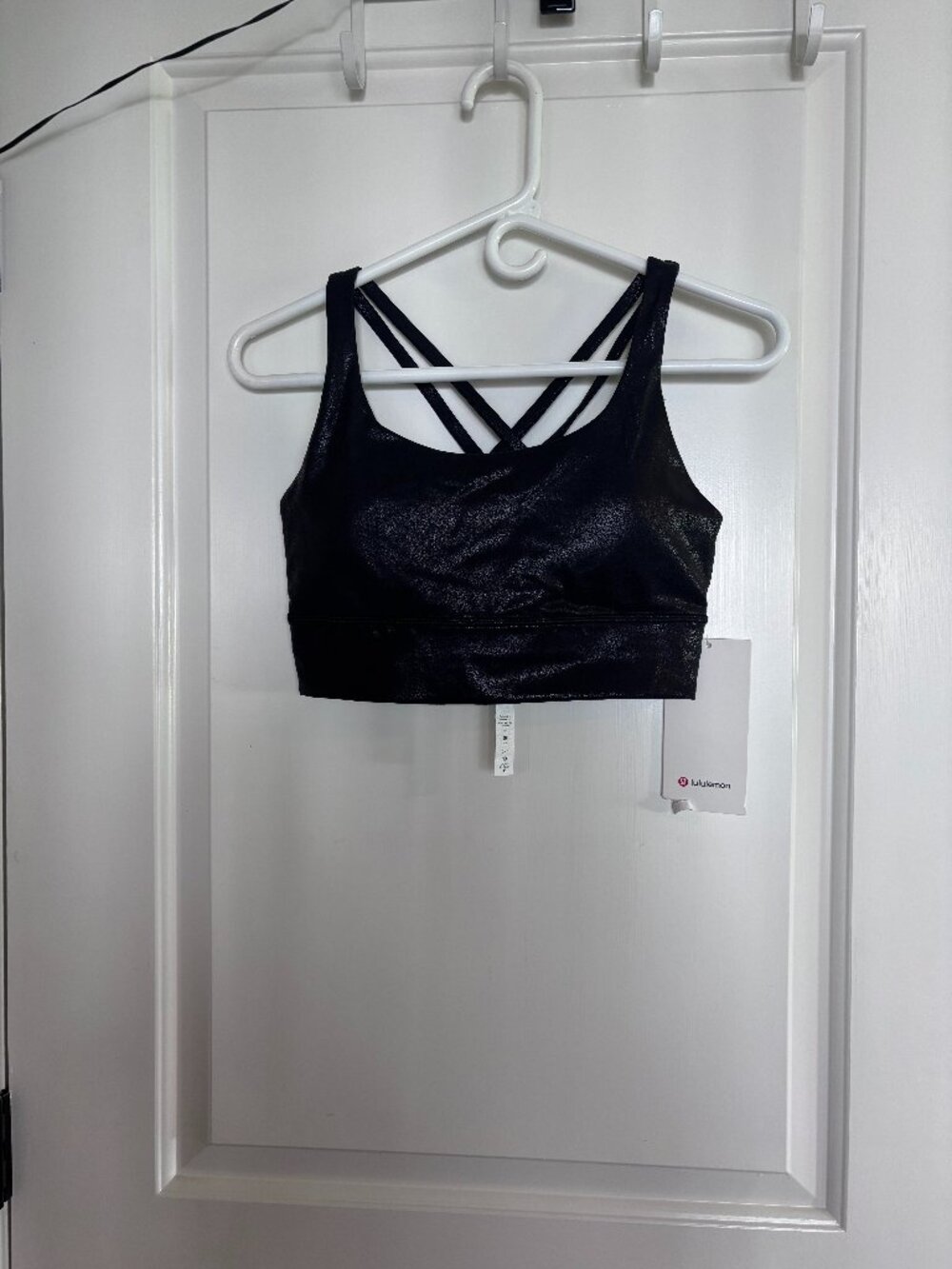 NWT Lululemon Women’s Size 8 Black/LUMB Energy Long Line Sports Bra